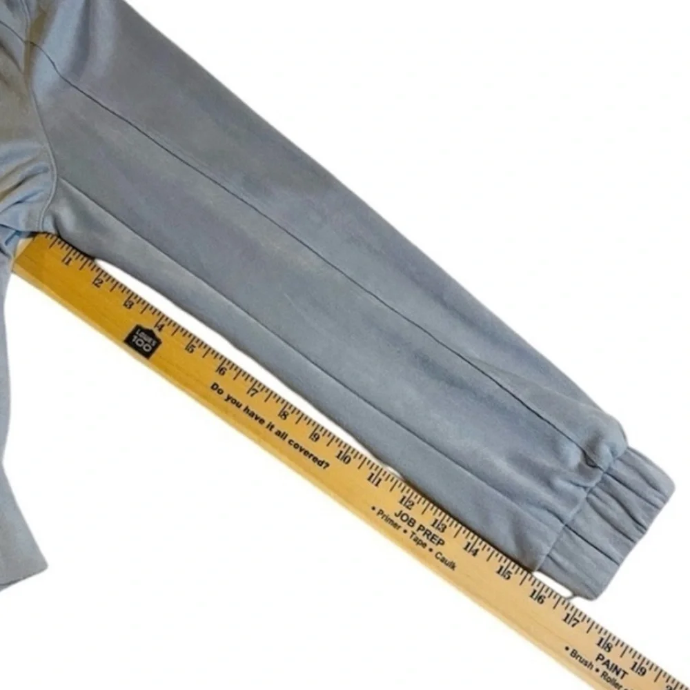 BLANK NYC Blue Suede Moto Jacket with Asymmetrical Design and Lapels. - Picture 11 of 14